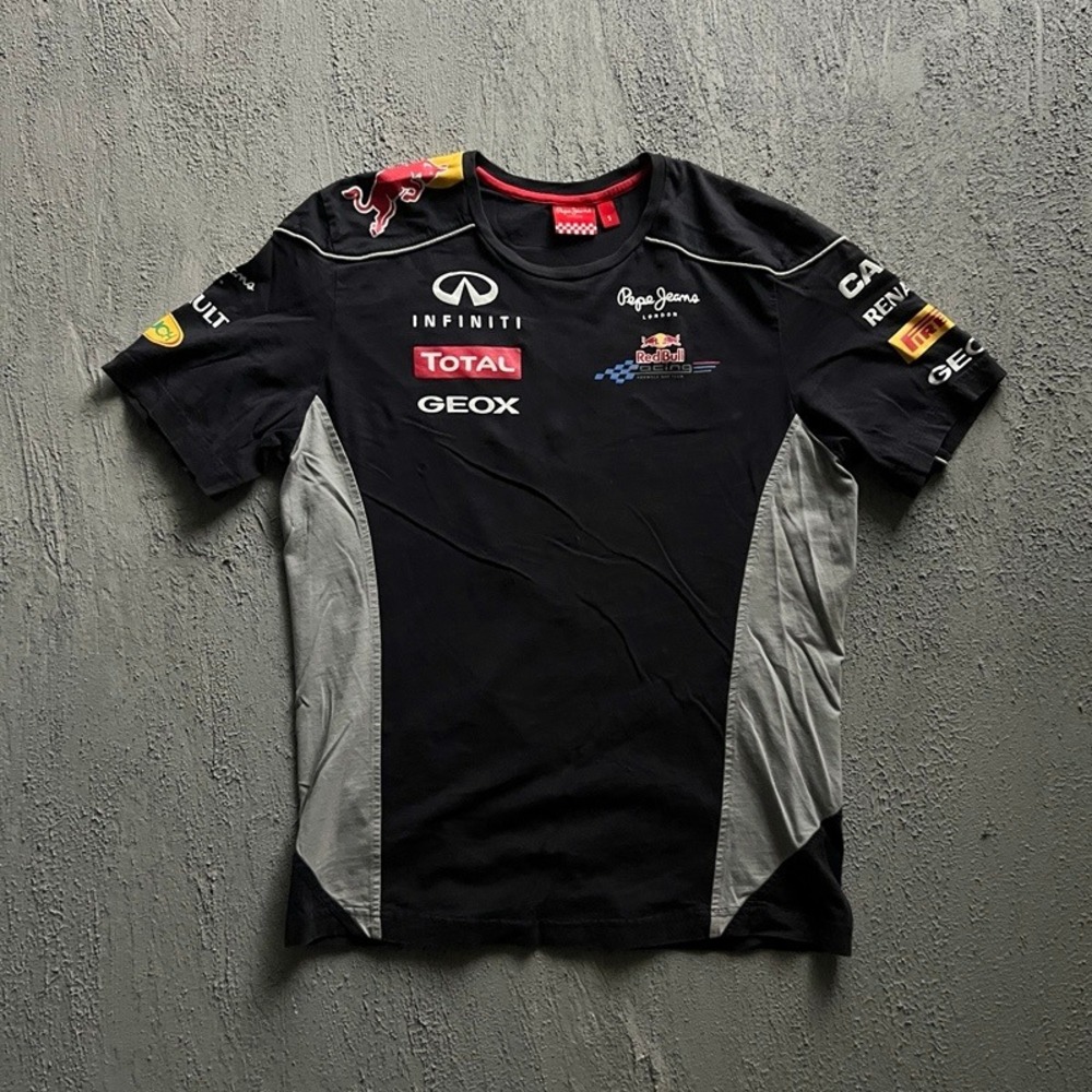 Vintage Pepe Jeans Red Bull Racing Shirt Small Black 2010s Infiniti F1 Team